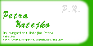 petra matejko business card